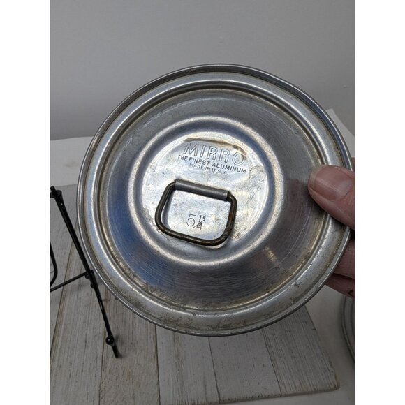 Vintage Aluminum Mirro #2 Safety Ring Pot Cover Round Metal Lid 5 1/4" - Picture 3 of 4